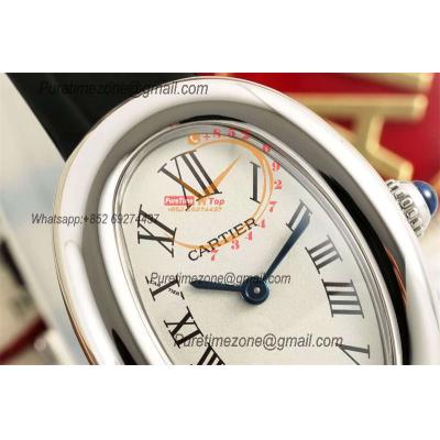 Baignoire WJBA0015 Swiss Ronda Quartz Womens Watch Best Edition AF Steel Case White Dial Black Croco  Strap Ladies