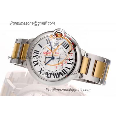 Ballon Bleu W2BB0034 42mm A2824 Automatic Mens Watch Best Edition AF Two Tone YG Silver Dial Stainless Steel Bracelet