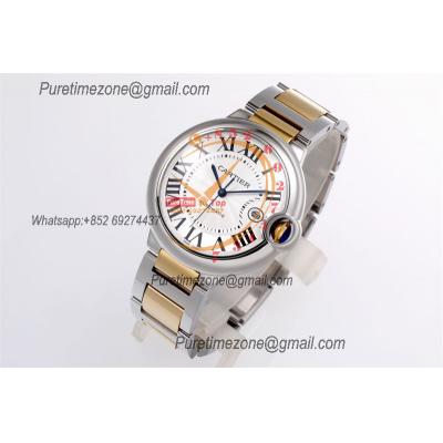 Ballon Bleu W2BB0034 42mm A2824 Automatic Mens Watch Best Edition AF Two Tone YG Silver Dial Stainless Steel Bracelet