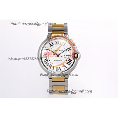 Ballon Bleu W2BB0034 42mm A2824 Automatic Mens Watch Best Edition AF Two Tone YG Silver Dial Stainless Steel Bracelet