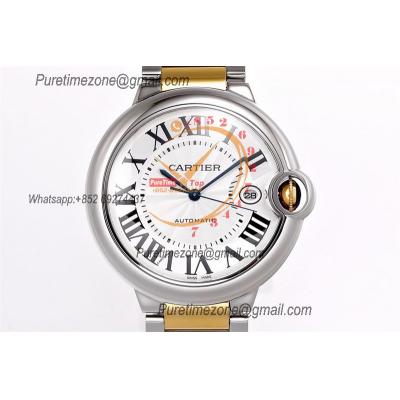 Ballon Bleu W2BB0034 42mm A2824 Automatic Mens Watch Best Edition AF Two Tone YG Silver Dial Stainless Steel Bracelet