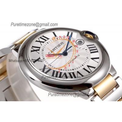 Ballon Bleu W2BB0034 42mm A2824 Automatic Mens Watch Best Edition AF Two Tone YG Silver Dial Stainless Steel Bracelet