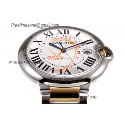 Ballon Bleu W2BB0034 42mm A2824 Automatic Mens Watch Best Edition AF Two Tone YG Silver Dial Stainless Steel Bracelet