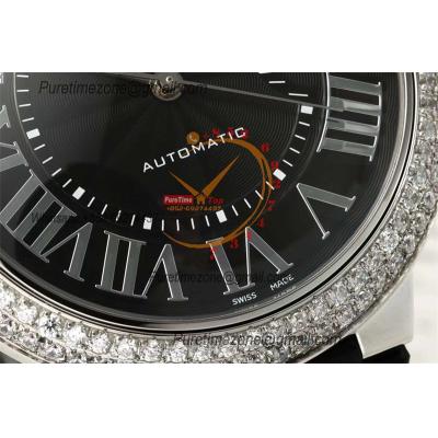 Ballon Bleu WE900951 42mm A2824 Automatic Mens Watch Best Edition AF Diamonds Bezel Black Dial Leather Strap