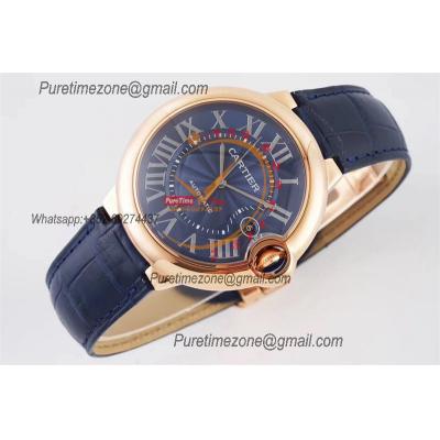 Ballon Bleu WGBB0036 42mm A2824 Automatic Mens Watch Best Edition AF Rose Gold Blue Dial Leather Strap