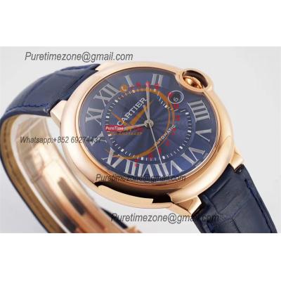 Ballon Bleu WGBB0036 42mm A2824 Automatic Mens Watch Best Edition AF Rose Gold Blue Dial Leather Strap