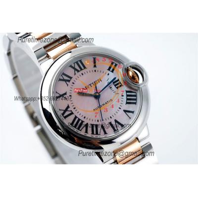 Ballon Bleu W6920070 Cal.076 Automatic Womens Watch Best Edition AF 33 Two Tone RG Pink Dial Stainless Steel Bracelet