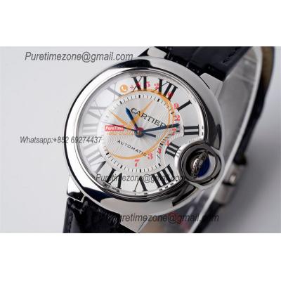 Ballon Bleu W6920085 Cal.076 Automatic Womens Watch Best Edition AF 33mm Silver Dial Black Leather Strap