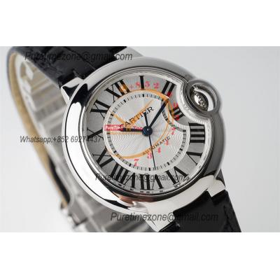 Ballon Bleu W6920085 Cal.076 Automatic Womens Watch Best Edition AF 33mm Silver Dial Black Leather Strap