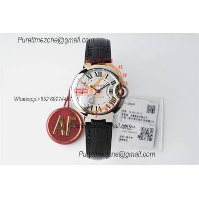 Ballon Bleu W6920085 Cal.076 Automatic Womens Watch Best Edition AF 33mm Silver Dial Black Leather Strap