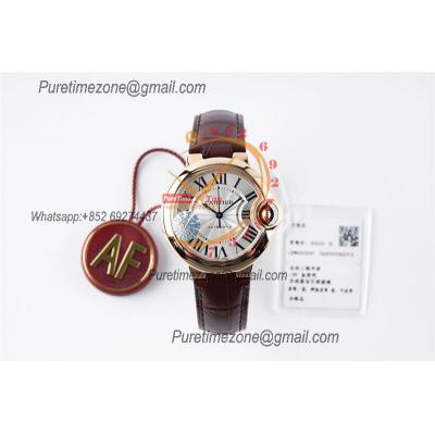 Ballon Bleu W6920097 Cal.076 Automatic Womens Watch Best Edition AF 33mm RG Silver Dial Brown Leather Strap