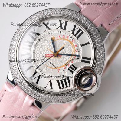 Ballon Bleu WE902067 Cal.076 Automatic Womens Watch Best Edition AF 33mm Diamond Bezel Pink Dial Leather Strap