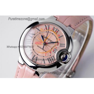 Ballon Bleu WSBB0002 Cal.076 Automatic Womens Watch Best Edition AF 33mm Steel Case Pink Dial Leather Strap