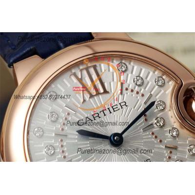 Ballon Bleu WJBB0080 SEIKO NH05A Automatic Womens Watch Best Edition AF 33 Rose Gold Silver Dial Blue Leather