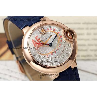 Ballon Bleu WJBB0080 SEIKO NH05A Automatic Womens Watch Best Edition AF 33 Rose Gold Silver Dial Blue Leather