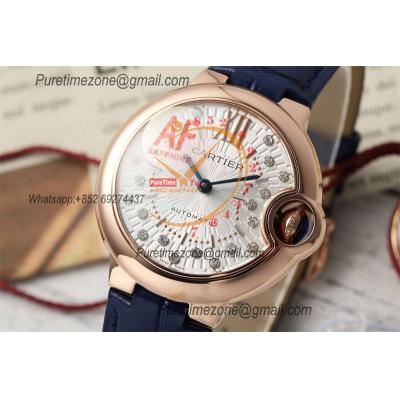 Ballon Bleu WJBB0080 SEIKO NH05A Automatic Womens Watch Best Edition AF 33 Rose Gold Silver Dial Blue Leather