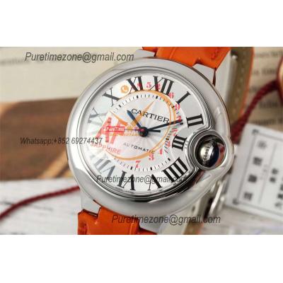 Ballon Bleu WSBB0030 SEIKO NH05A Automatic Womens Watch Best Edition AF 33 Steel Case Silver Dial Orange Leather