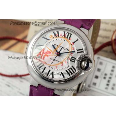 Ballon Bleu WSBB0030 SEIKO NH05A Automatic Womens Watch Best Edition AF 33 Steel Case Silver Dial Purple Leather