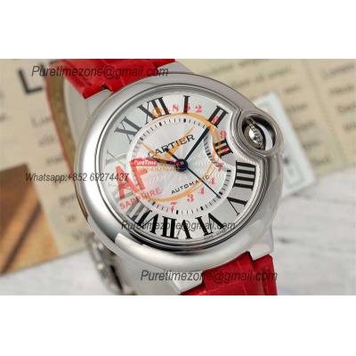 Ballon Bleu WSBB0030 SEIKO NH05A Automatic Womens Watch Best Edition AF 33 Steel Case Silver Dial Red Leather