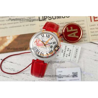 Ballon Bleu WSBB0030 SEIKO NH05A Automatic Womens Watch Best Edition AF 33 Steel Case Silver Dial Red Leather