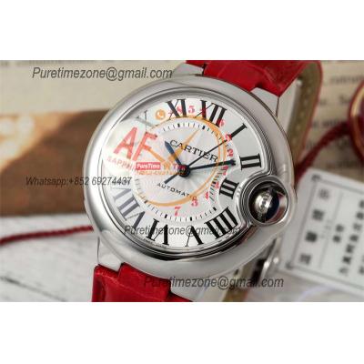 Ballon Bleu WSBB0030 SEIKO NH05A Automatic Womens Watch Best Edition AF 33 Steel Case Silver Dial Red Leather