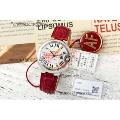 Ballon Bleu WSBB0030 SEIKO NH05A Automatic Womens Watch Best Edition AF 33 Steel Case Silver Dial Red Leather