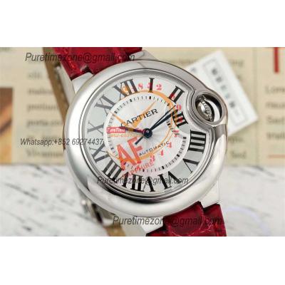 Ballon Bleu WSBB0030 SEIKO NH05A Automatic Womens Watch Best Edition AF 33 Steel Case Silver Dial Red Leather