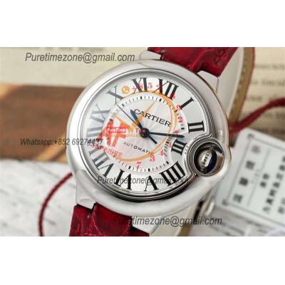 Ballon Bleu WSBB0030 SEIKO NH05A Automatic Womens Watch Best Edition AF 33 Steel Case Silver Dial Red Leather