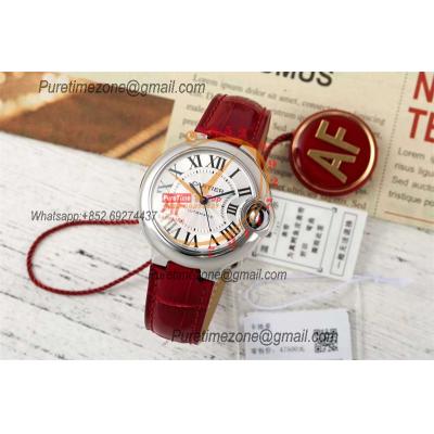 Ballon Bleu WSBB0030 SEIKO NH05A Automatic Womens Watch Best Edition AF 33 Steel Case Silver Dial Red Leather