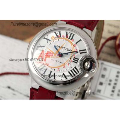 Ballon Bleu WSBB0030 SEIKO NH05A Automatic Womens Watch Best Edition AF 33 Steel Case Silver Dial Red Leather