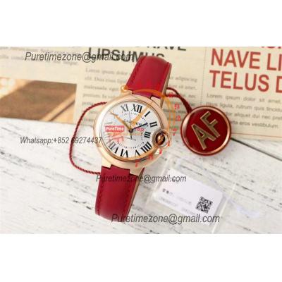 Ballon Bleu W6920069 SEIKO NH05A Automatic Womens Watch Best Edition AF 33mm RG Silver Dial Red Leather