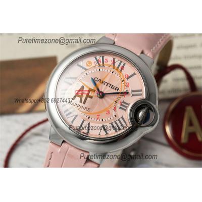 Ballon Bleu W6920086 Ronda Quartz Womens Watch Best Edition AF 33mm SteeL Case Pink Dial Leather Strap