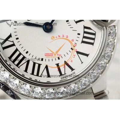 Ballon Bleu W4BB0015 Ronda Quartz Womens Watch Best Edition AF 28mm Diamond Bezel Silver Dial SS Bracelet