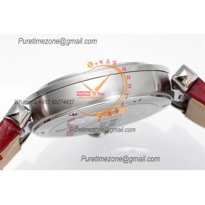 Pasha WSPA0021 Swiss Quartz Womens Watch Best Edition AF 30mm White Textured Dial Red Leather Strap