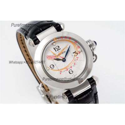 Pasha WSPA0021 Swiss Quartz Womens Watch Best Edition AF 30mm White Textured Dial Black Leather Strap