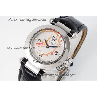 Pasha WSPA0021 Swiss Quartz Womens Watch Best Edition AF 30mm White Textured Dial Black Leather Strap