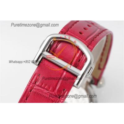 Pasha W2PA0007 Swiss Quartz Womens Watch Best Edition AF 30mm Two Tone RG White Textured Dial Red Leather Strap