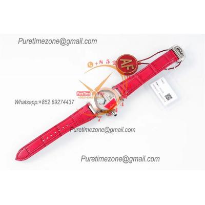 Pasha W2PA0007 Swiss Quartz Womens Watch Best Edition AF 30mm Two Tone RG White Textured Dial Red Leather Strap