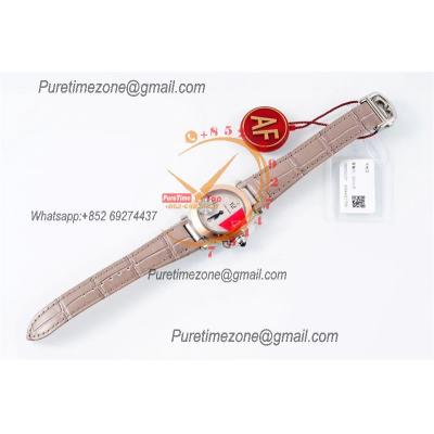 Pasha W2PA0007 Swiss Quartz Womens Watch Best Edition AF 30mm Two Tone RG White Textured Dial Gray Leather Strap