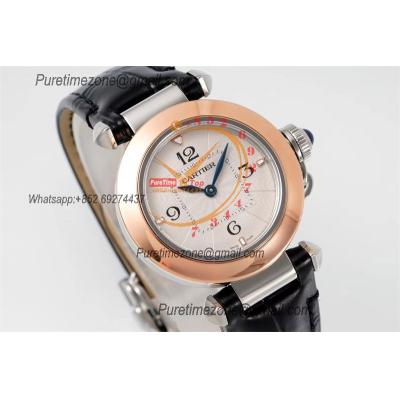 Pasha W2PA0007 Swiss Quartz Womens Watch Best Edition AF 30mm Two Tone RG White Textured Dial Black Leather Strap