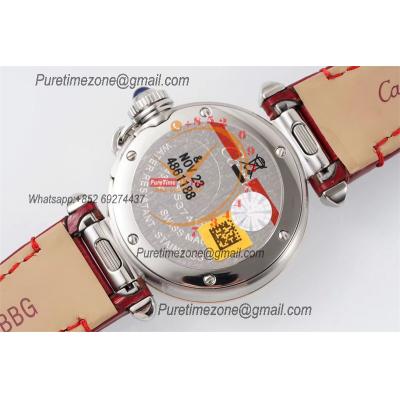 Pasha W2PA0007 Swiss Quartz Womens Watch Best Edition AF 30mm Two Tone RG White Textured Dial Red Leather Strap