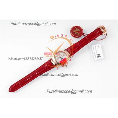 Pasha WGPA0018 Swiss Quartz Womens Watch Best Edition AF 30mm RG White Textured Dial Red Leather Strap