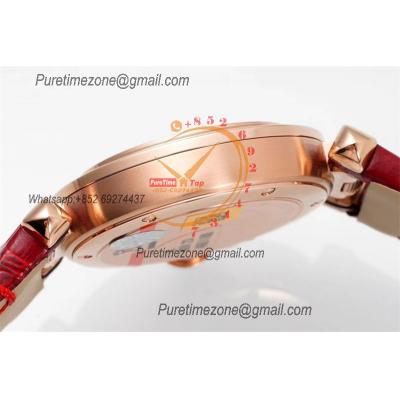 Pasha WGPA0018 Swiss Quartz Womens Watch Best Edition AF 30mm RG White Textured Dial Red Leather Strap