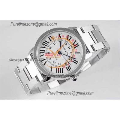 Ronde Solo W6701011 M9015 Automatic Mens Watch Best Edition AF 42mm Steel Case White Dial SS Bracelet