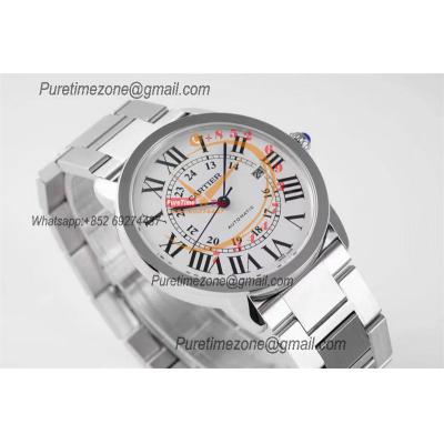 Ronde Solo W6701011 M9015 Automatic Mens Watch Best Edition AF 42mm Steel Case White Dial SS Bracelet