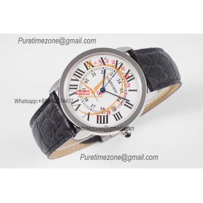 Ronde Solo WSRN0022 M9015 Automatic Mens Watch Best Edition AF 42mm Steel Case White Dial Black Leather