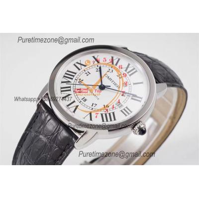 Ronde Solo WSRN0022 M9015 Automatic Mens Watch Best Edition AF 42mm Steel Case White Dial Black Leather