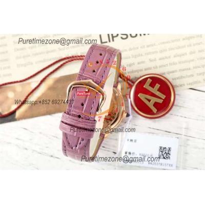 Ronde Must WGRN0013 Swiss Quartz Womens Watch Best Edition AF 29mm RG White Dial Purple Leather Strap