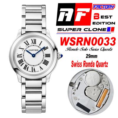 Ronde Must WSRN0033 Swiss Quartz Womens Watch Best Edition AF 29mm White Dial SS Bracelet