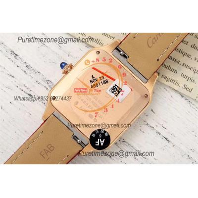 Santos Dumont WGSA0021 31.4mm Japan Quartz Womens Watch Best Edition AF Rose Gold Silver Dial Red Leather Strap